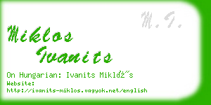 miklos ivanits business card